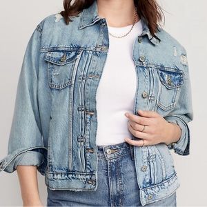 Brand new ripped jean jacket